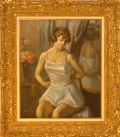 Fonds d'cran Art - Peinture Personnages JEUNE FEMME AU MIROIR