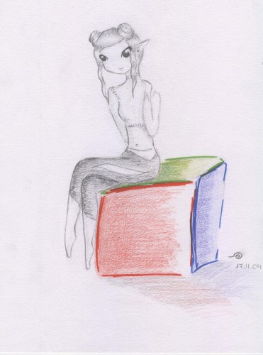 Fonds d'cran Art - Crayon Manga - Personnages le cube