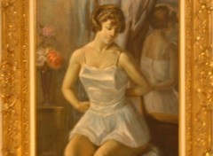 Fonds d'cran Art - Peinture JEUNE FEMME AU MIROIR