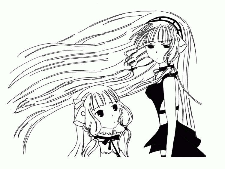 Wallpapers Art - Pencil Manga - Chobits chobits