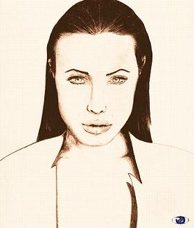 Wallpapers Art - Pencil Portraits Angelina Jolie