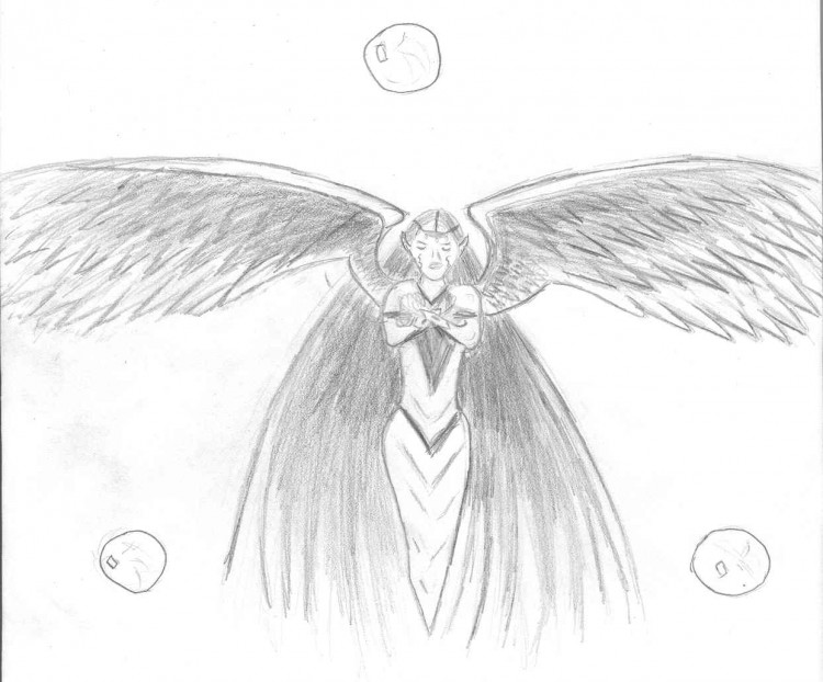 Fonds d'cran Art - Crayon Fantasy - Anges mon elfe de yugioh