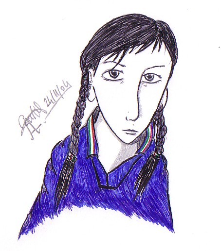 Fonds d'cran Art - Crayon Portraits Demoiselle