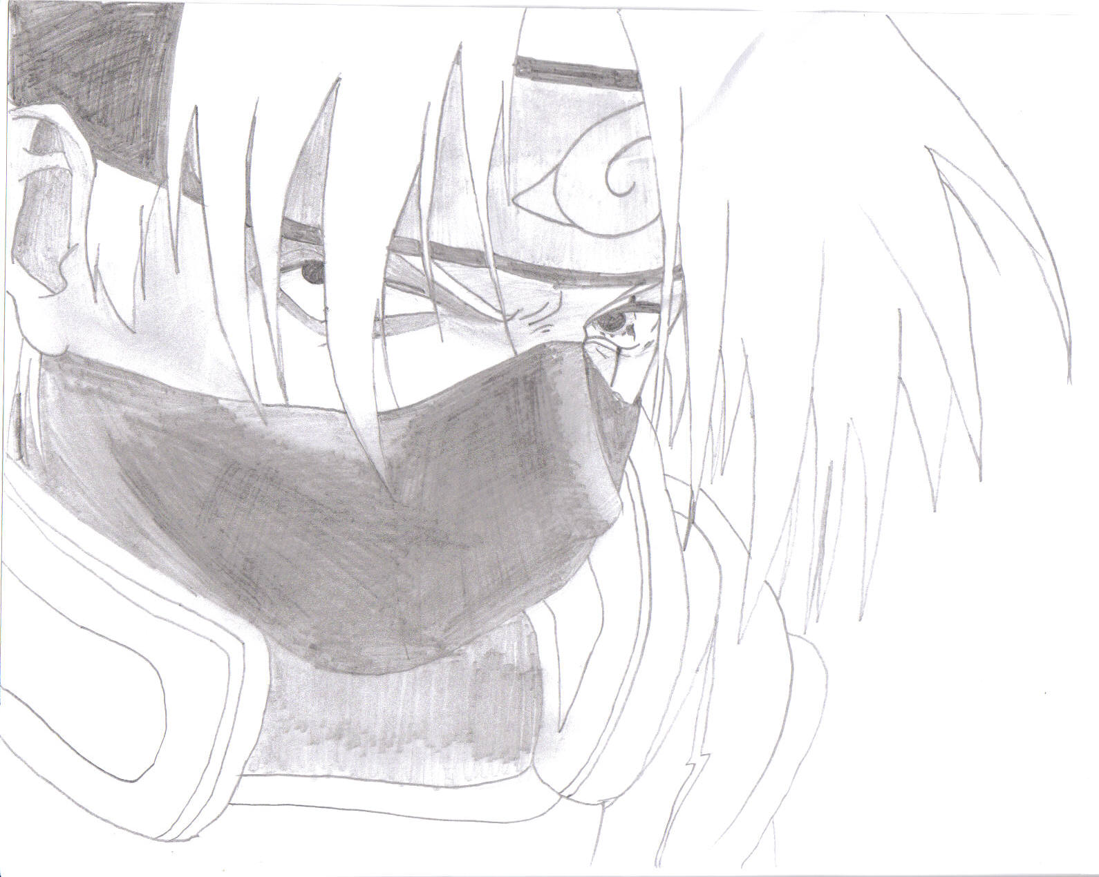 Fonds d'cran Art - Crayon Manga - Naruto Kakashi