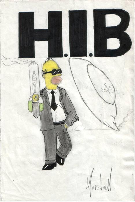 Fonds d'cran Art - Crayon Dessins anims - Les Simpsons Homer In Black