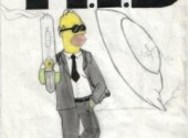 Fonds d'cran Art - Crayon Homer In Black