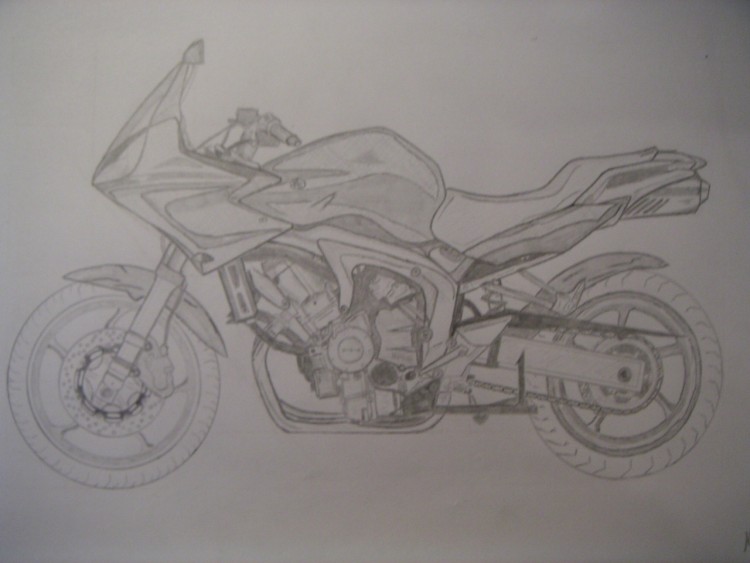 Wallpapers Art - Pencil Cars and motorbikes fazer