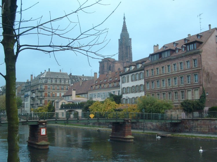 Wallpapers Trips : Europ France > Alsace Vue sur l'Ill et la cathdrale