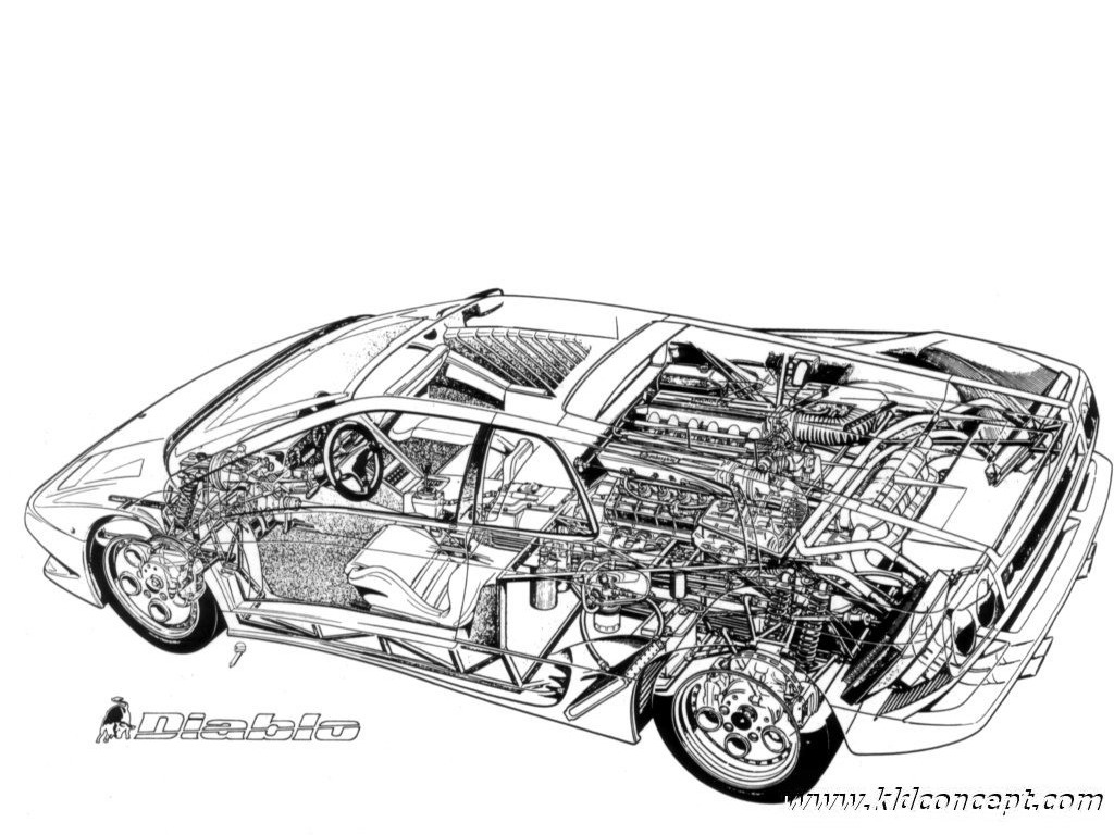 Fonds d'cran Voitures Dessins de voitures Lamborghini Diablo