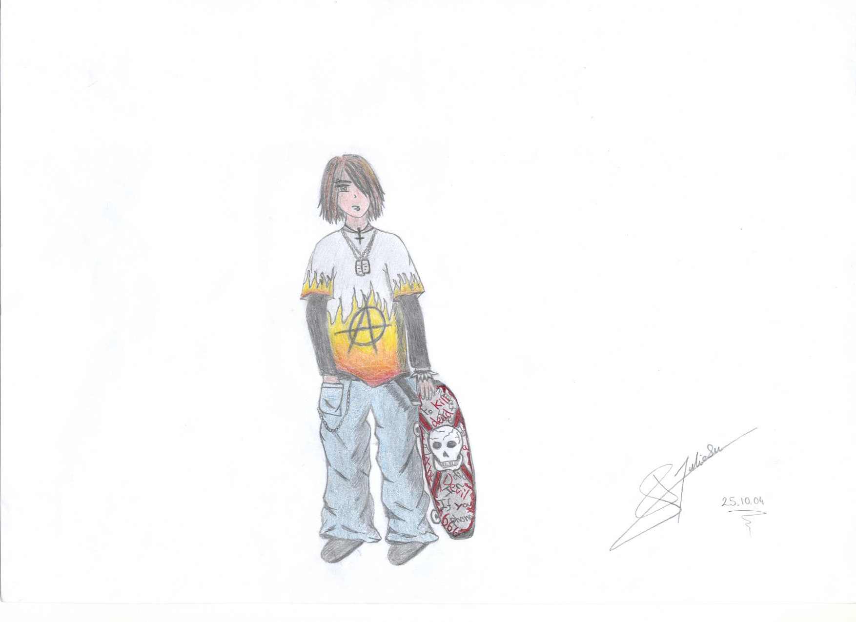 Fonds d'cran Art - Crayon Personnages Skatteur