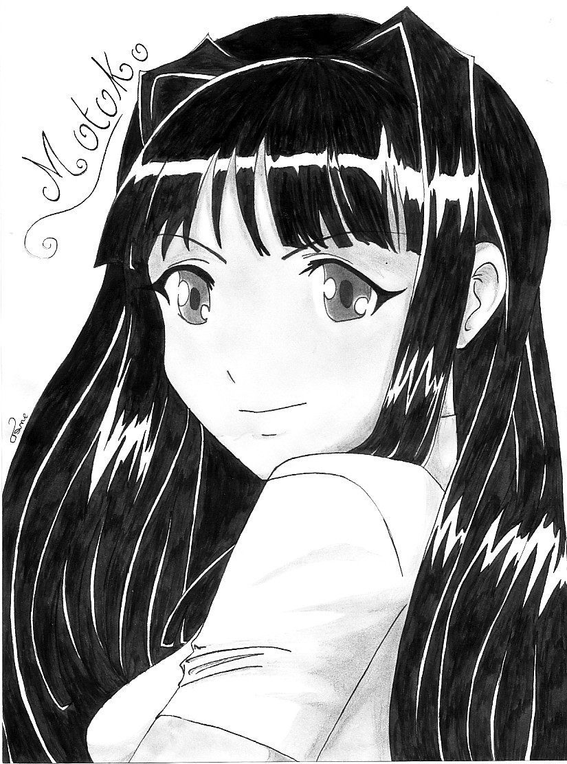 Fonds d'cran Art - Crayon Manga - Love Hina Motoko Aoyama