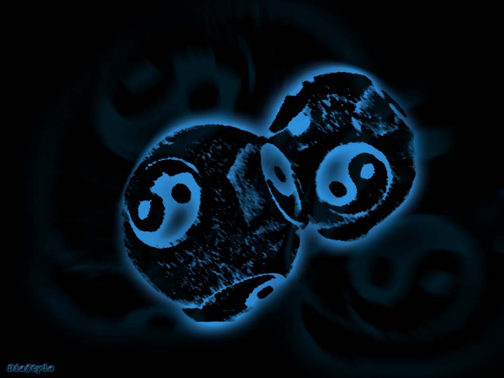 Fonds d'cran Art - Numrique Style Asiatique ying yang blue