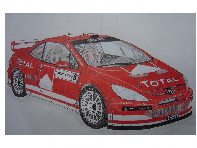 Wallpapers Art - Pencil Cars and motorbikes 307 wrc