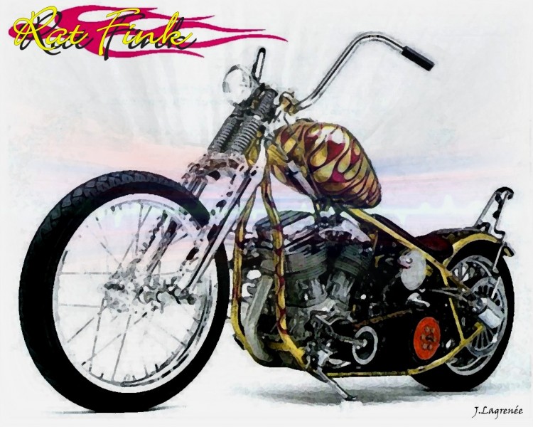 Fonds d'cran Motos Harley Davidson Rat Fink