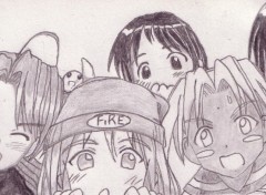 Fonds d'cran Art - Crayon Kitsune,Sarah,Shinobu,Su,Motoko