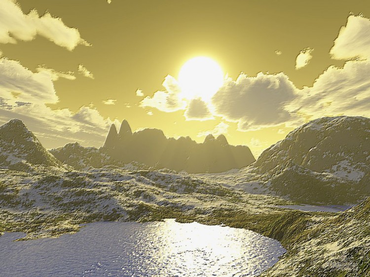 Fonds d'cran Art - Numrique 3D - Terragen Coucher de soleil