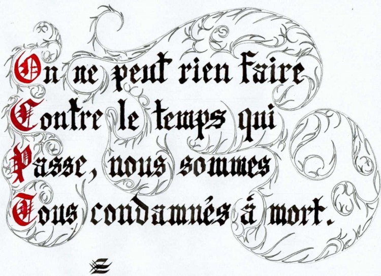 Fonds d'cran Art - Crayon Calligraphie Nous sommes tous condamns a mort