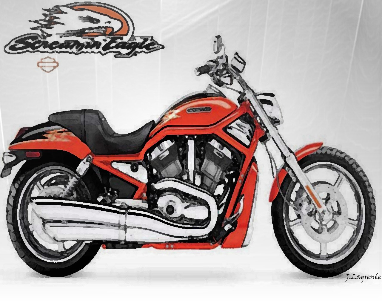 Fonds d'cran Motos Harley Davidson V-Rod 