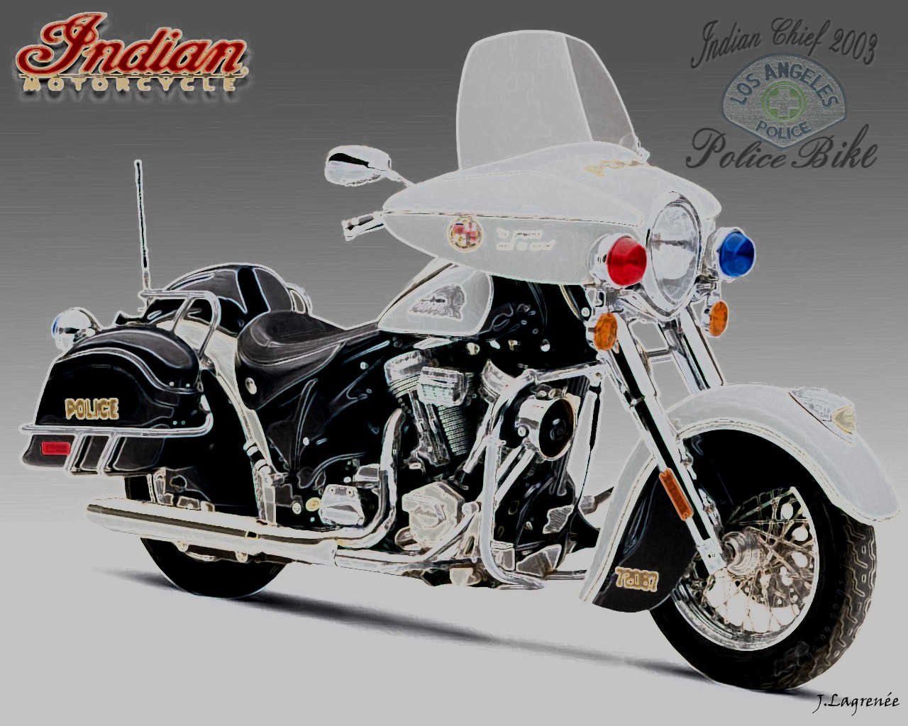 Wallpapers Motorbikes Harley Davidson Chief 2003 Police Bike (LAPD)