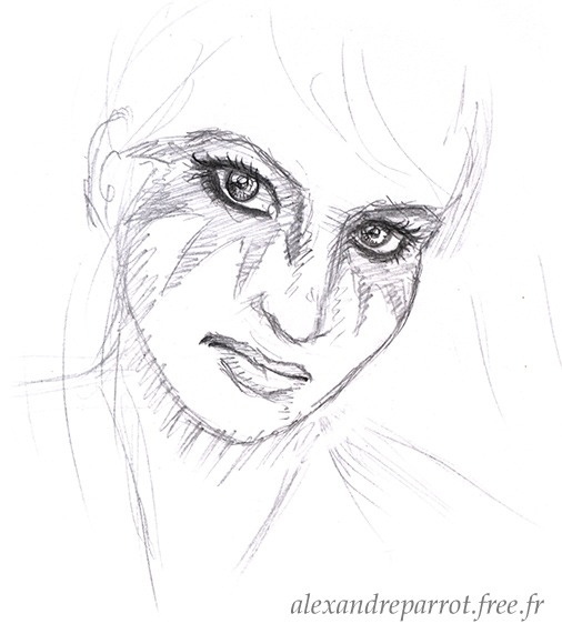 Wallpapers Art - Pencil Portraits fille-croquis-03