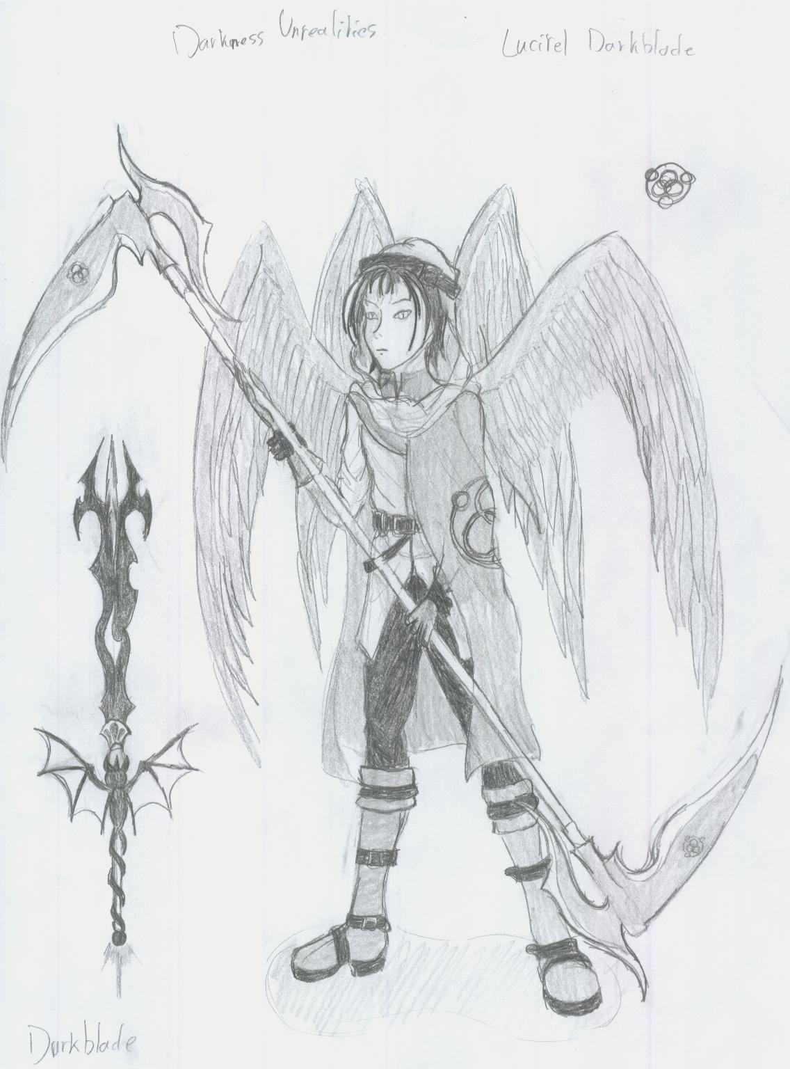 Fonds d'cran Art - Crayon Fantasy - Dmons Lucifer Darkblade