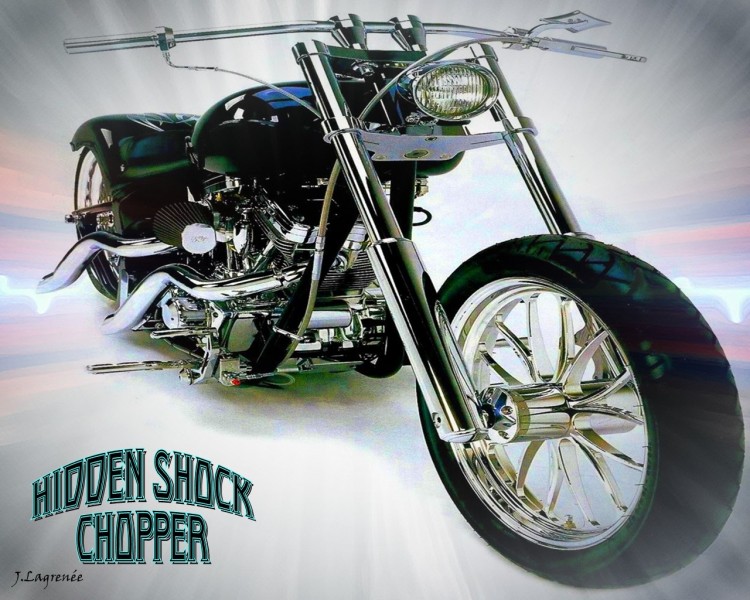 Fonds d'cran Motos Harley Davidson Hidden Shock Chopper