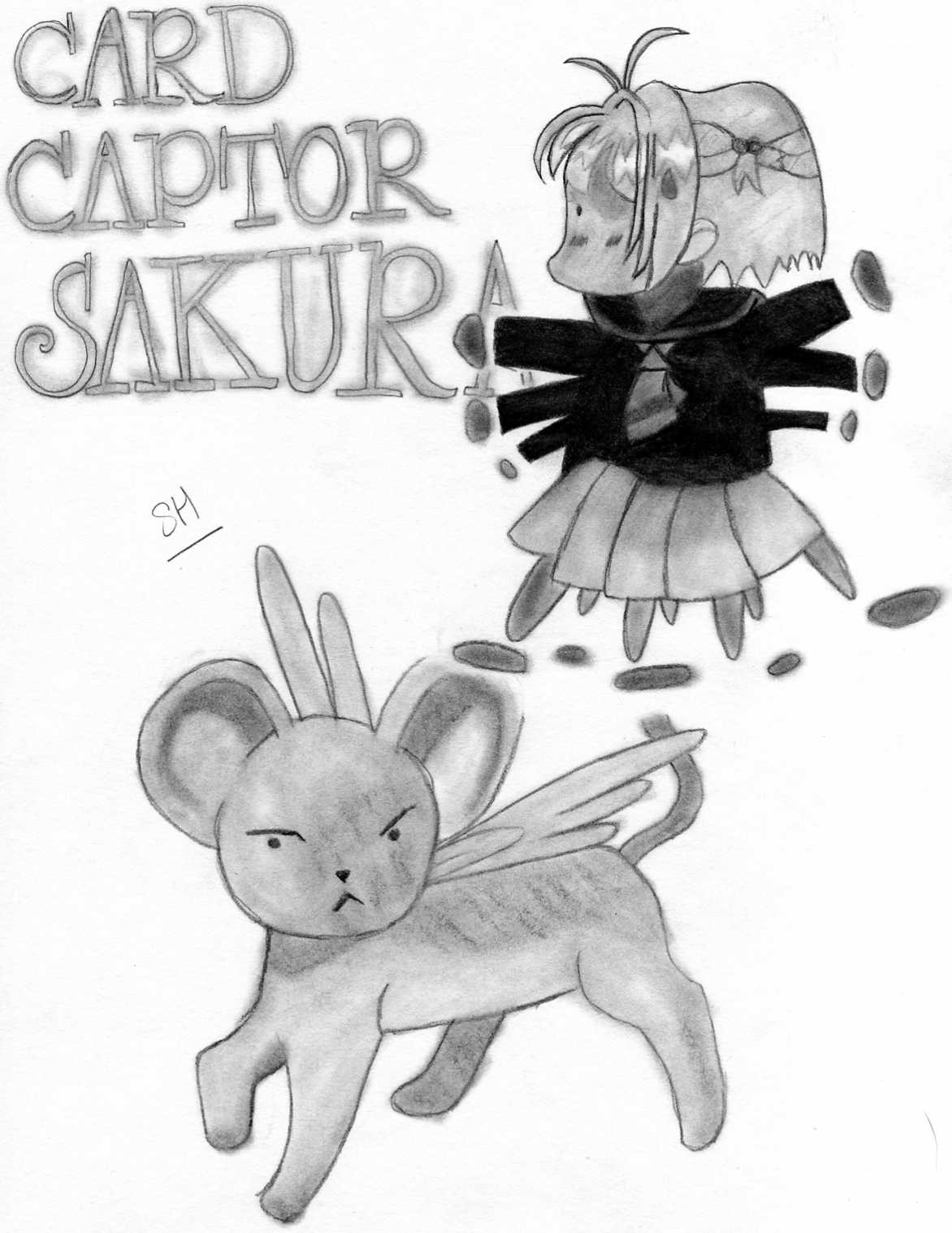 Wallpapers Art - Pencil Manga - Sakura Sakura-panique