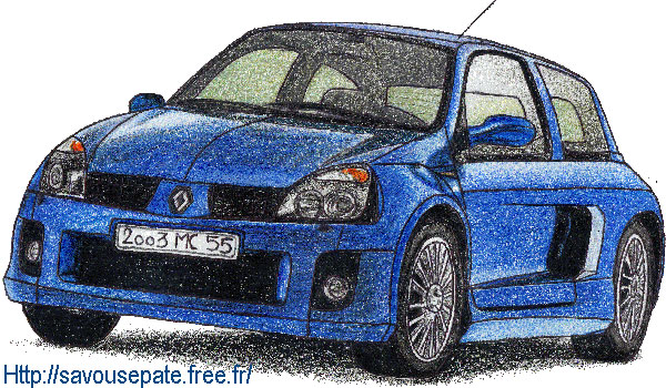 Fonds d'cran Art - Crayon Voitures et Motos Clio V6