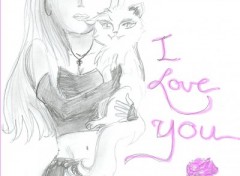 Fonds d'cran Art - Crayon I love you