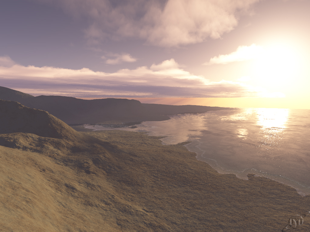 Fonds d'cran Art - Numrique 3D - Terragen Pink beach 2