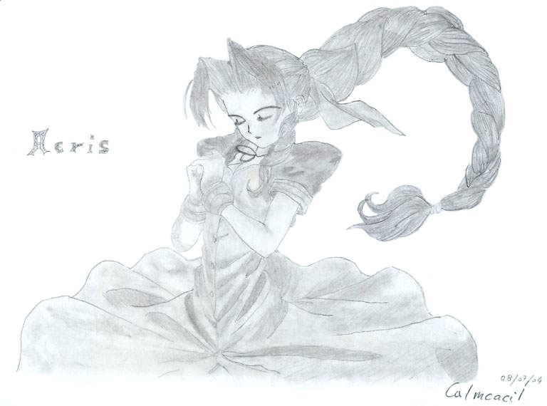 Fonds d'cran Art - Crayon Jeux Vido Aeris (ffVII)