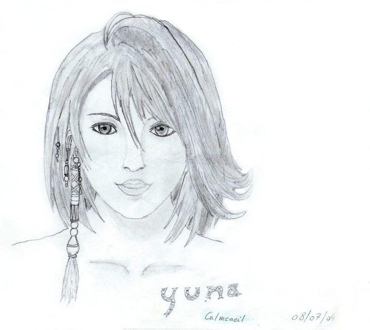 Wallpapers Art - Pencil Video games Portrait de Yuna