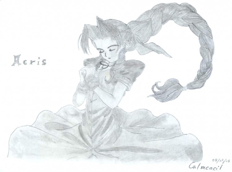 Fonds d'cran Art - Crayon Jeux Vido Aeris (ffVII)