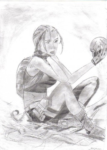 Wallpapers Art - Pencil Video games lara croft version comics