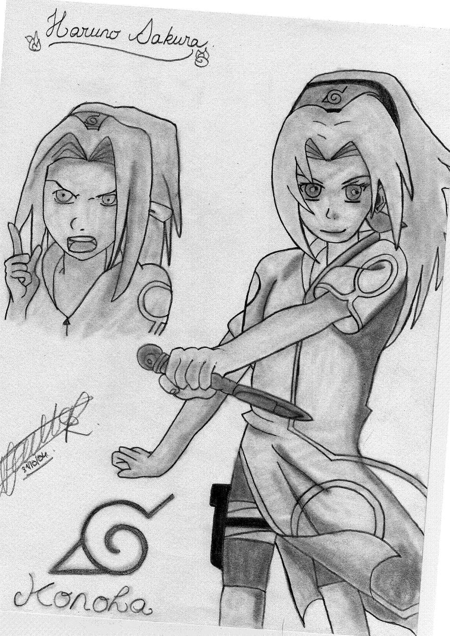 Wallpapers Art - Pencil Manga - Naruto Sakura (naruto)