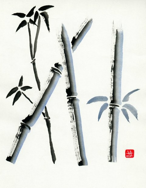 Wallpapers Art - Painting Calligraphy bambous bleux