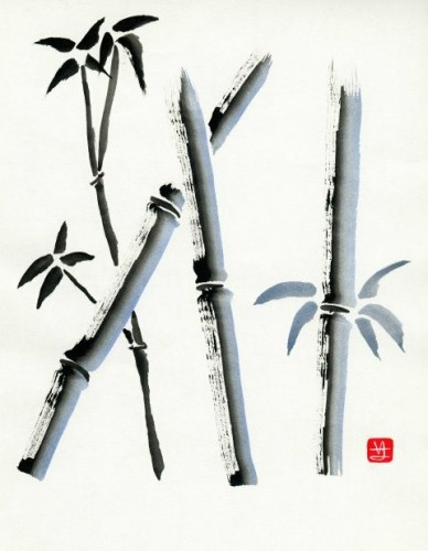 Wallpapers Art - Painting Calligraphy bambous bleux