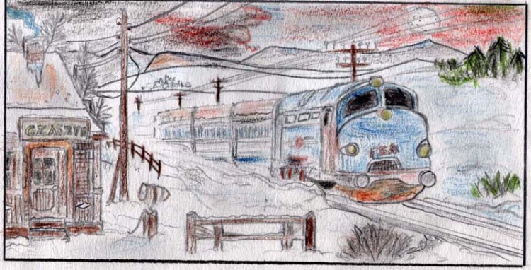 Fonds d'cran Art - Crayon Transport Train