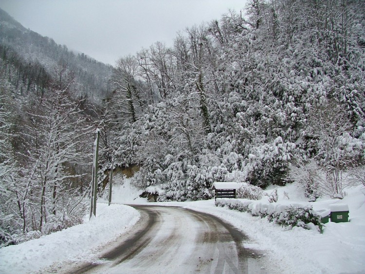 Fonds d'cran Nature Saisons - Hiver the lost road