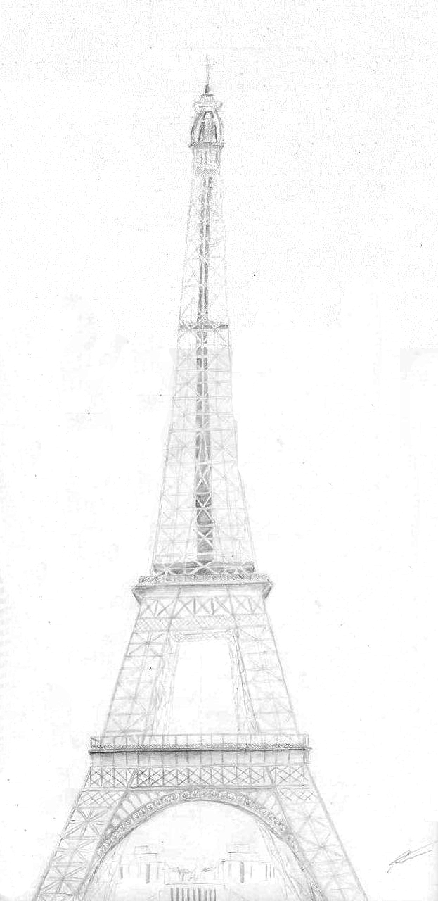 Wallpapers Art - Pencil Architecture - Urbanism - Monument Tour eiffel