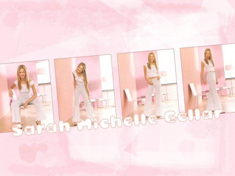 Fonds d'cran Clbrits Femme Sarah Michelle Gellar SMG in pink