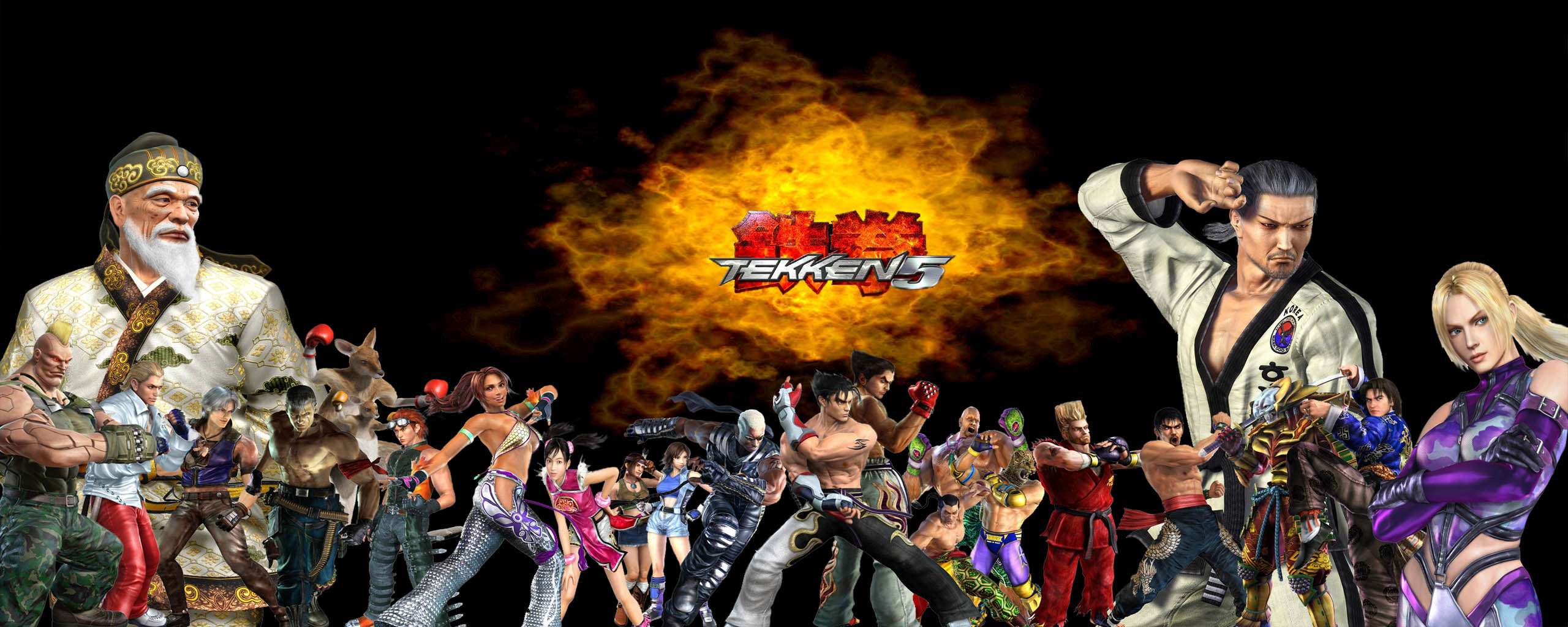 Wallpapers Dual Screen Video games Tekken 5 Personnages