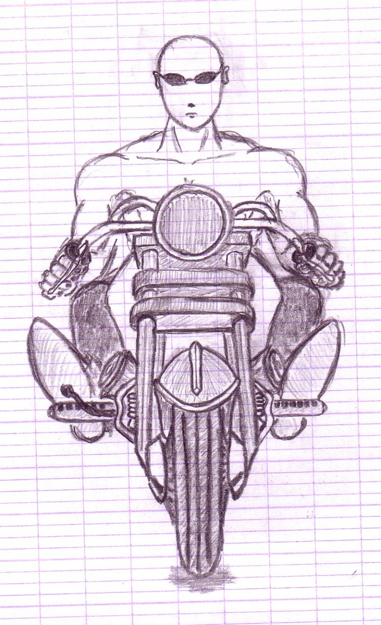 Fonds d'cran Art - Crayon Personnages Motard