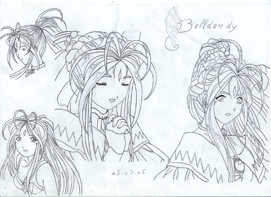 Wallpapers Art - Pencil Manga - Ah ! My Goddess Belldandy 3