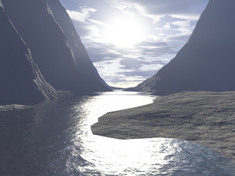 Fonds d'cran Art - Numrique 3D - Terragen rivire sombre