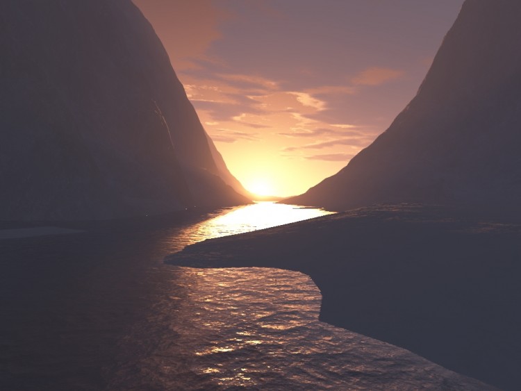 Wallpapers Digital Art 3D - Terragen coucher de soleil