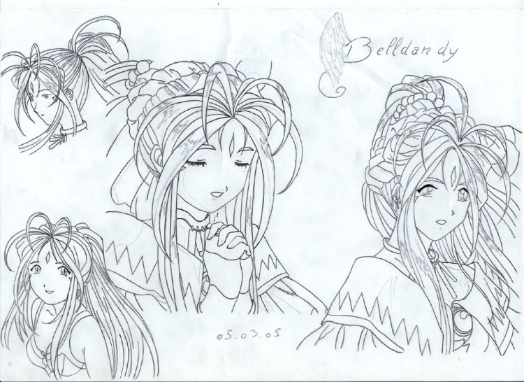 Fonds d'cran Art - Crayon Manga - Ah ! My Goddess Belldandy 3