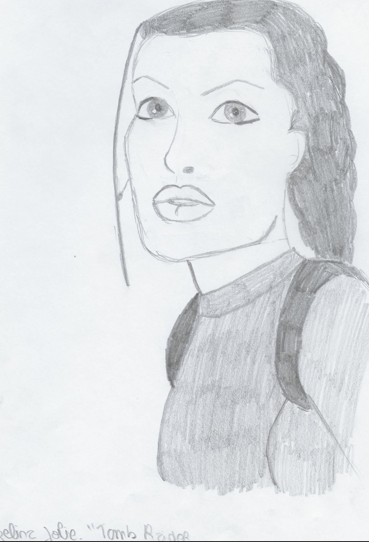 Fonds d'cran Art - Crayon Jeux Vido angelina jolie tomb raider