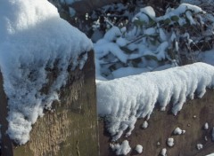 Fonds d'cran Nature Barrire sous la neige