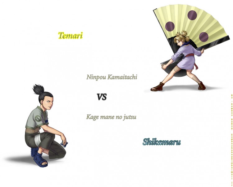 Fonds d'cran Manga Naruto Temari vs Shikamaru